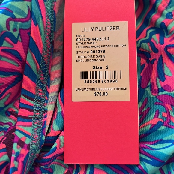 Lilly Pulitzer Lagoon Sarong Hipster Bikini Bottom - Picture 6 of 6